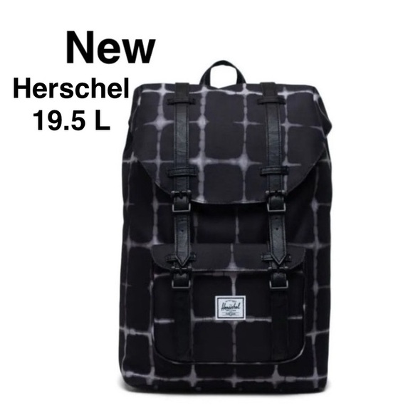 New HERSCHEL SUPPLY CO. Little America Wtags black/white Tie Dye Check ⭐⭐️⭐️⭐️⭐️ - Picture 1 of 17